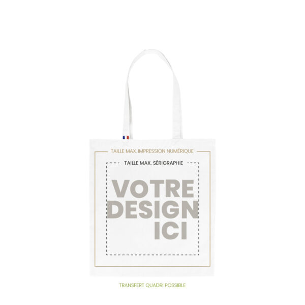 tote bag coton blanc made in France avec marquage